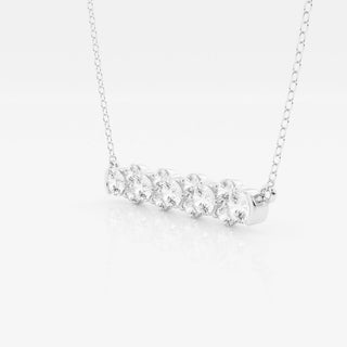 1.50 TCW Round Moissanite Diamond Bar Setting Necklace - Barbara Maison 