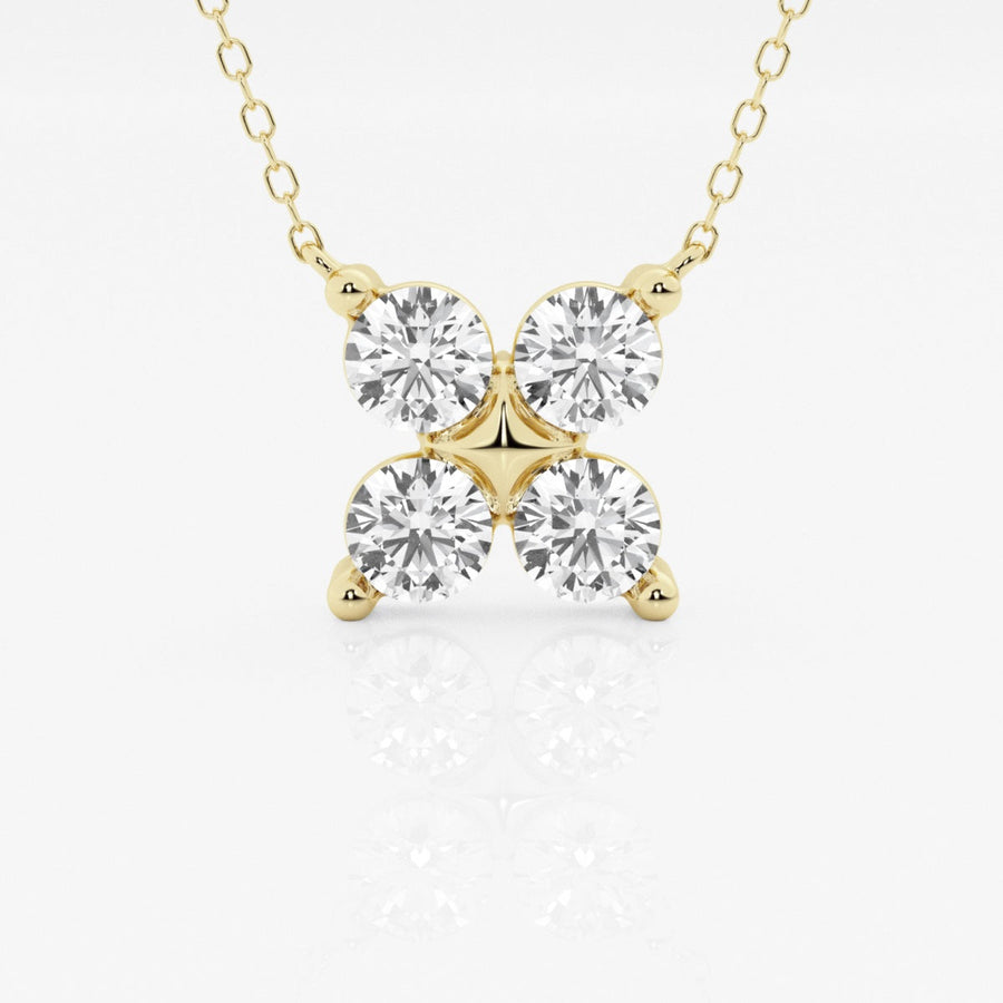 1.50 TCW Round Moissanite Diamond Clover Shape Necklace - Barbara Maison 