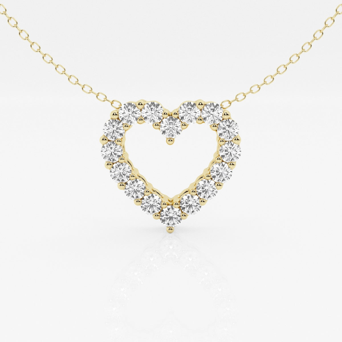 1.0 TCW Round Moissanite Diamond Heart Pendant Necklace - Barbara Maison 
