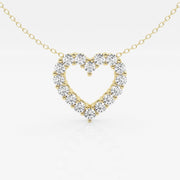 1.0 TCW Round Moissanite Diamond Heart Pendant Necklace - Barbara Maison 