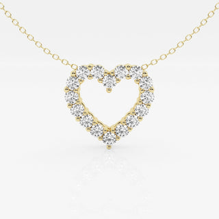 1.0 TCW Round Moissanite Diamond Heart Pendant Necklace - Barbara Maison 