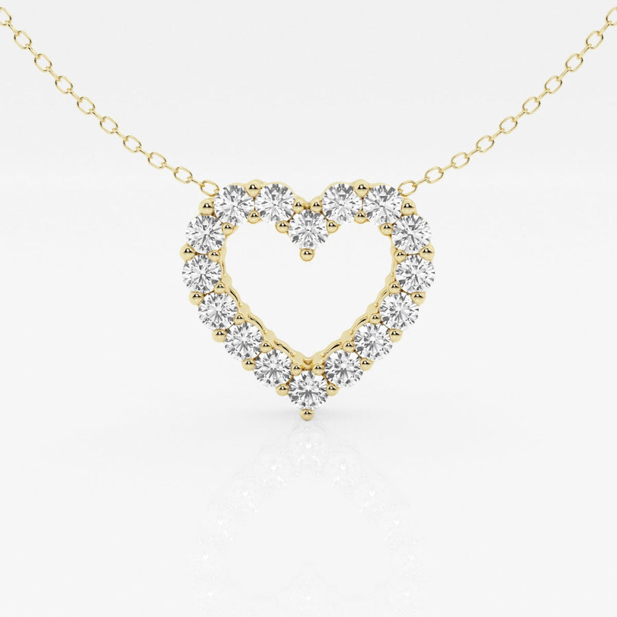 1.0 TCW Round Moissanite Diamond Heart Pendant Necklace - Barbara Maison 