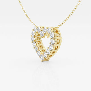 1.0 TCW Round Moissanite Diamond Heart Pendant Necklace - Barbara Maison 