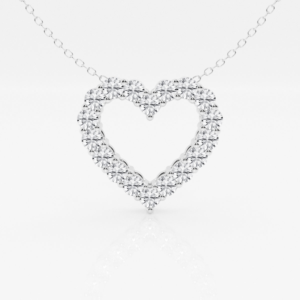 1.50 TCW Round Moissanite Diamond Heart Pandant Necklace - Barbara Maison 