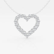 1.50 TCW Round Moissanite Diamond Heart Pandant Necklace - Barbara Maison 