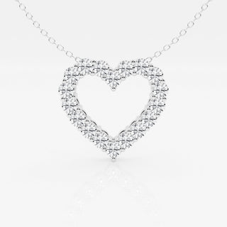 1.50 TCW Round Moissanite Diamond Heart Pandant Necklace - Barbara Maison 