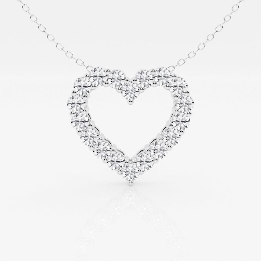 1.50 TCW Round Moissanite Diamond Heart Pandant Necklace - Barbara Maison 