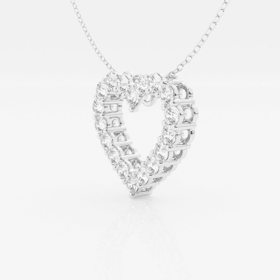 1.50 TCW Round Moissanite Diamond Heart Pandant Necklace - Barbara Maison 