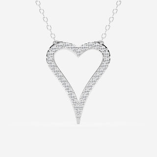 0.25 TCW Round Moissanite Diamond Heart Pandant Necklace - Barbara Maison 