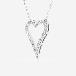 0.25 TCW Round Moissanite Diamond Heart Pandant Necklace - Barbara Maison 