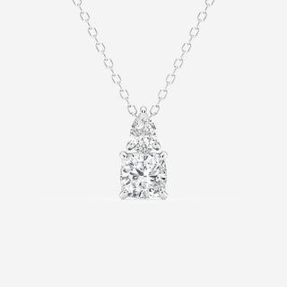 1.0 TCW Cushion & Pear Moissanite Diamond Two Stone Necklace - Barbara Maison 