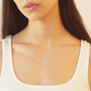 1.0 TCW Cushion & Pear Moissanite Diamond Two Stone Necklace - Barbara Maison 