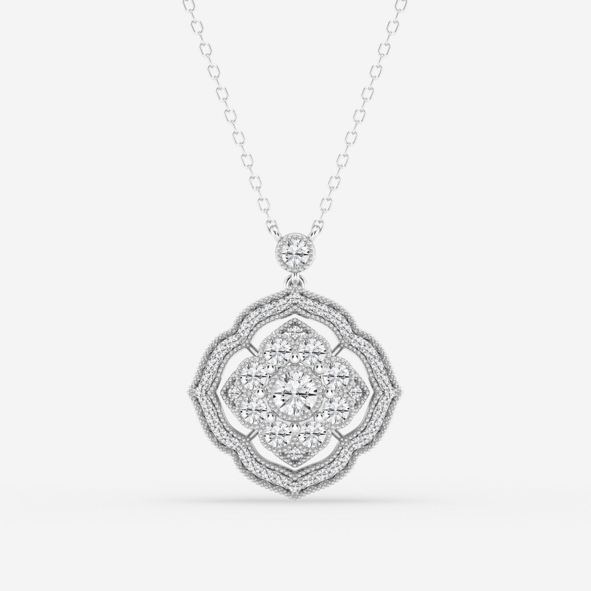 1.02 TCW Round Moissanite Diamond Cross Necklace - Barbara Maison 