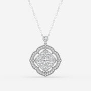 1.02 TCW Round Moissanite Diamond Cross Necklace - Barbara Maison 