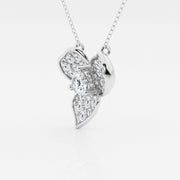 0.38 CT Round Moissanite Diamond Pave Flower Pendant Necklace - Barbara Maison 