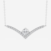 0.50 CT Round Moissanite Diamond Chevron Style Necklace - Barbara Maison 