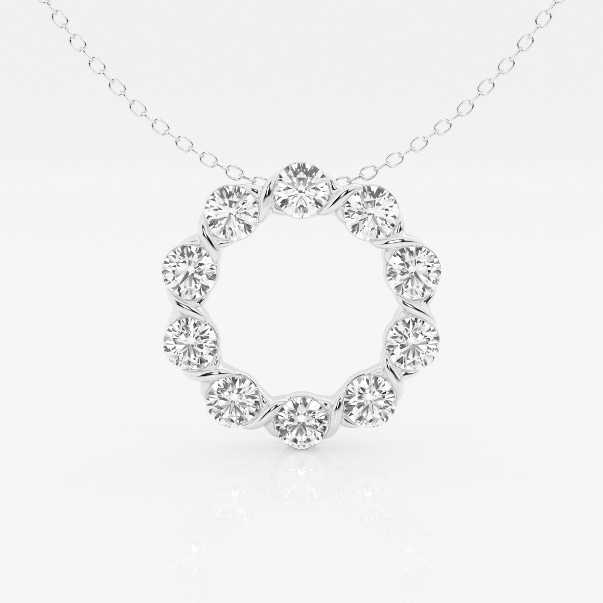 2.0 TCW Round Moissanite Diamond Circle Pendant Necklace - Barbara Maison 