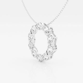 2.0 TCW Round Moissanite Diamond Circle Pendant Necklace - Barbara Maison 