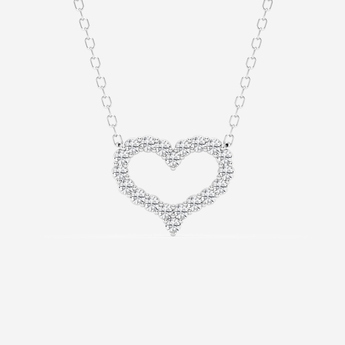 0.24 TCW Round Moissanite Diamond Heart Pendant Necklace - Barbara Maison 