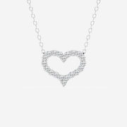 0.24 TCW Round Moissanite Diamond Heart Pendant Necklace - Barbara Maison 