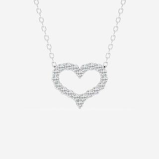 0.24 TCW Round Moissanite Diamond Heart Pendant Necklace - Barbara Maison 