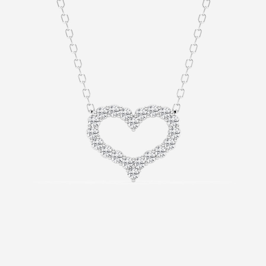 0.24 TCW Round Moissanite Diamond Heart Pendant Necklace - Barbara Maison 