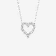 0.24 TCW Round Moissanite Diamond Heart Pendant Necklace - Barbara Maison 