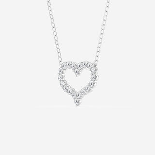 0.24 TCW Round Moissanite Diamond Heart Pendant Necklace - Barbara Maison 