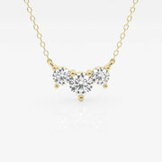 1.0 TCW Round Moissanite Diamond Three Stone Necklace - Barbara Maison 