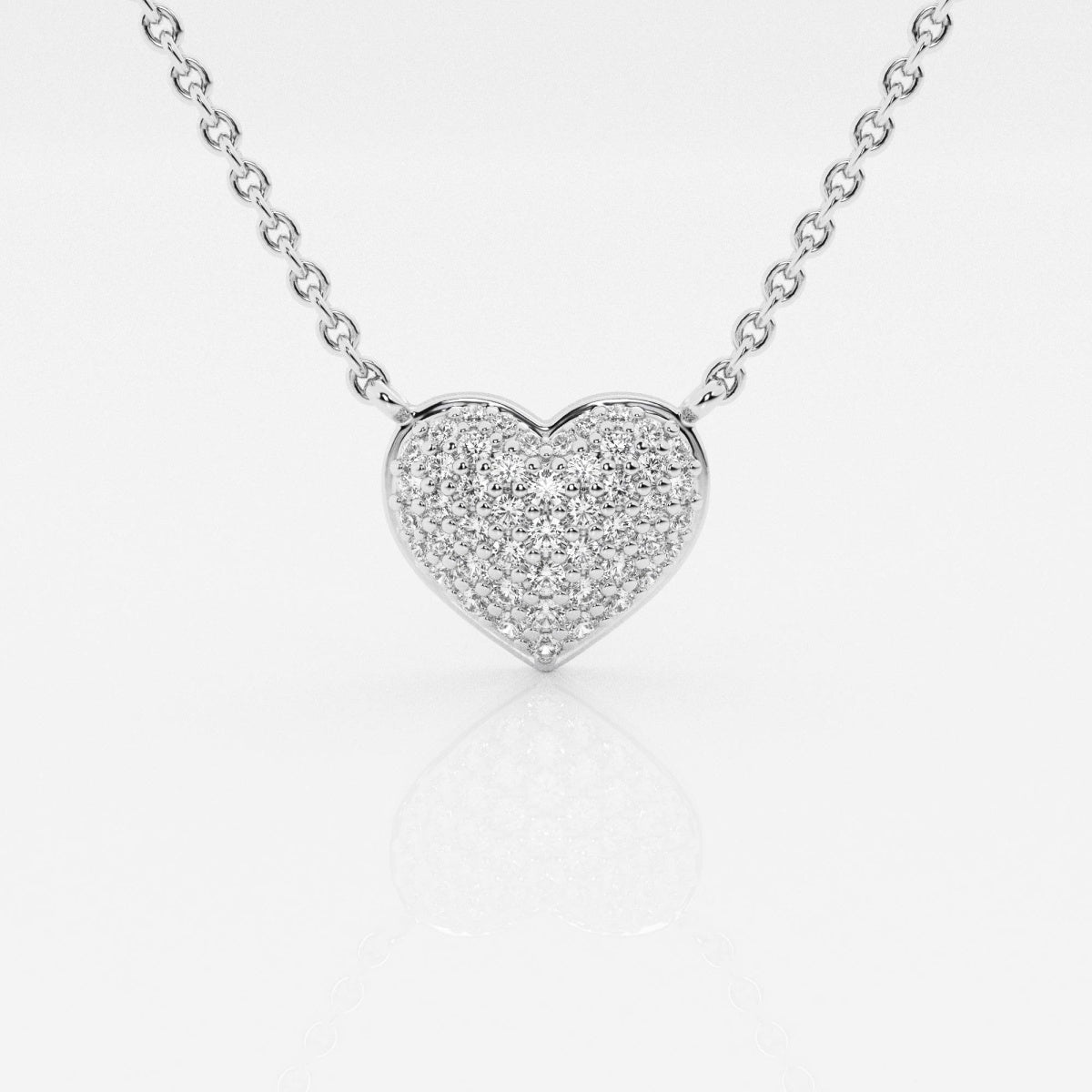 0.25 TCW Round Moissanite Diamond Heart Pendant Necklace - Barbara Maison 