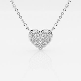 0.25 TCW Round Moissanite Diamond Heart Pendant Necklace - Barbara Maison 