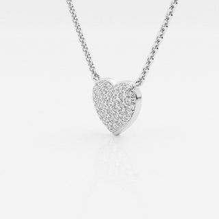 0.25 TCW Round Moissanite Diamond Heart Pendant Necklace - Barbara Maison 