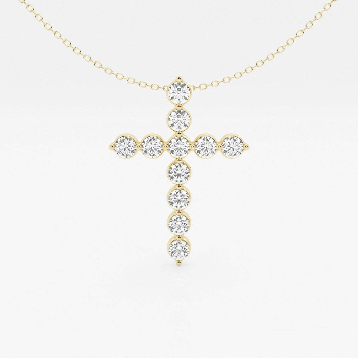 2.0 TCW Round Moissanite Diamond Cross Necklace - Barbara Maison 