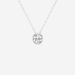 0.50 CT Round Moissanite Diamond Bezel Solitaire Necklace - Barbara Maison 