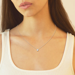 0.5 carat round moissanite necklace