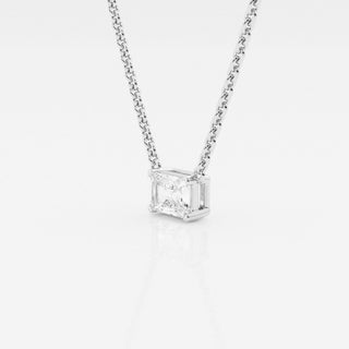 0.50 CT Radiant Moissanite Diamond Solitaire Necklace - Barbara Maison 