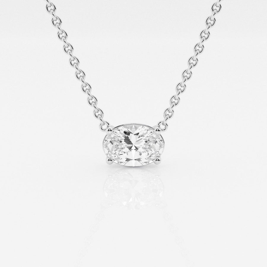 1.0 CT Oval Moissanite Diamond Solitaire Necklace - Barbara Maison 