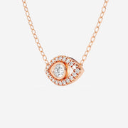 0.35 TCW Round Moissanite Diamond Evil Eye Necklace - Barbara Maison 