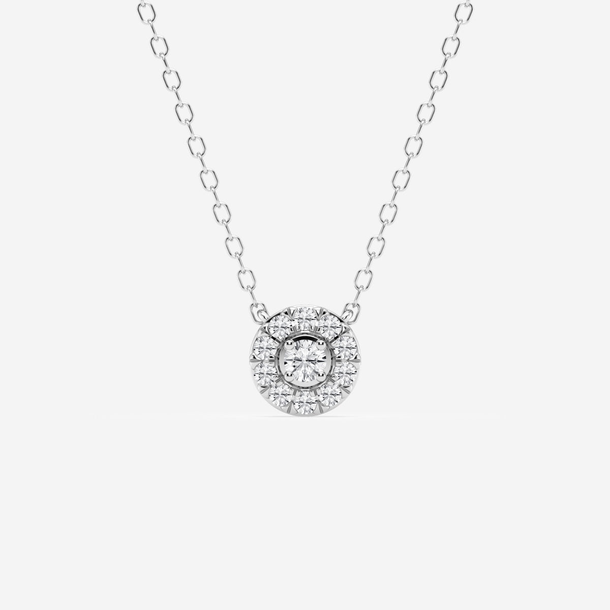 0.14 Moissanite Diamond Halo Necklace