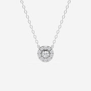 0.14 Moissanite Diamond Halo Necklace