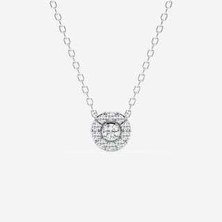 0.14 Moissanite Diamond Halo Necklace