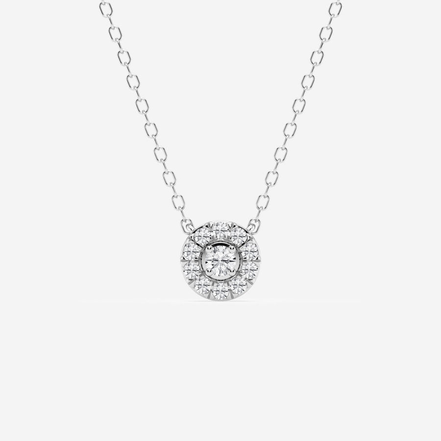 0.14 Moissanite Diamond Halo Necklace