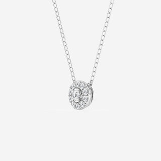 0.14 Moissanite Diamond Halo Necklace