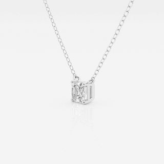 0.50 CT Asscher Moissanite Diamond Solitaire Necklace - Barbara Maison 