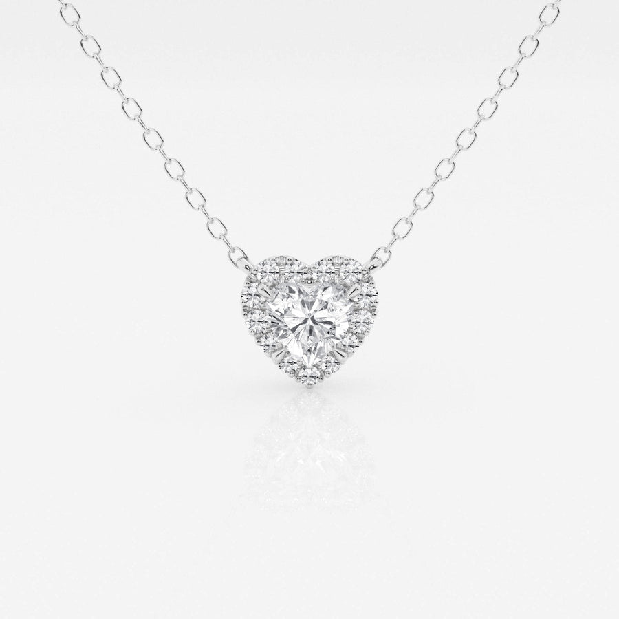0.40 CT Heart Moissanite Diamond Halo Style Necklace - Barbara Maison 