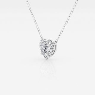 0.40 CT Heart Moissanite Diamond Halo Style Necklace - Barbara Maison 