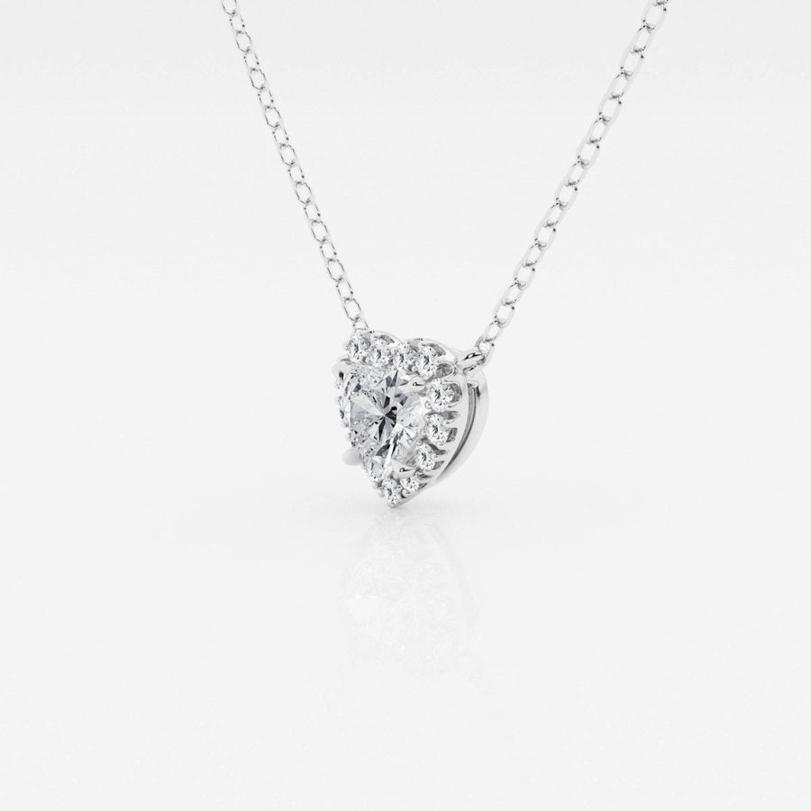 0.40 CT Heart Moissanite Diamond Halo Style Necklace - Barbara Maison 
