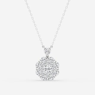 1.51 TCW Round Moissanite Diamond Vintage Multidimensional Pendant Necklace - Barbara Maison 