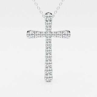 1.03 TCW Round Moissanite Diamond Cross Necklace - Barbara Maison 