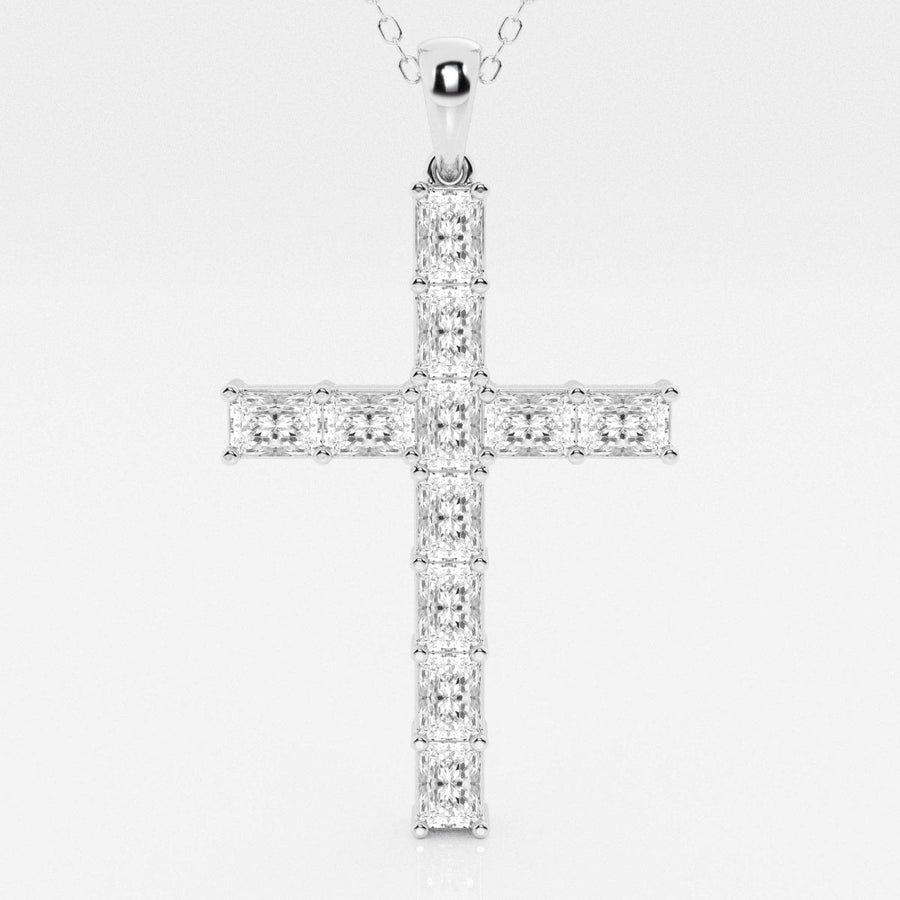 2.06 TCW Radiant Moissanite Diamond Cross Necklace - Barbara Maison 